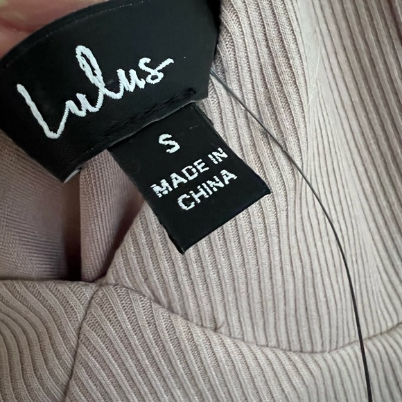 NWT Lulus You're The One That I Want Taupe Ribbed Tie-Strap Bodysuit - Picture 8 of 11